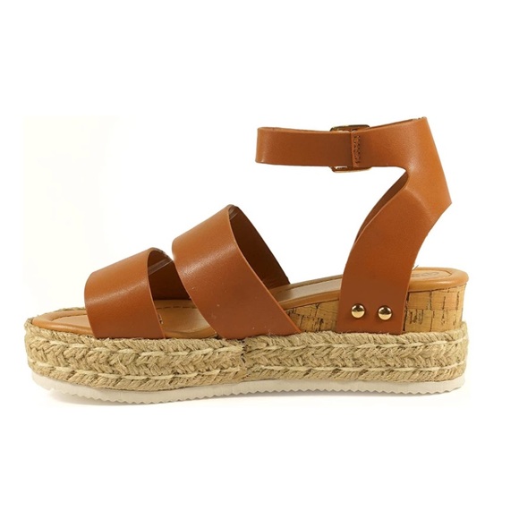 Ankle Strap Jute Woven Platform Wedge Open Toe Sandals NWT - Picture 4 of 5